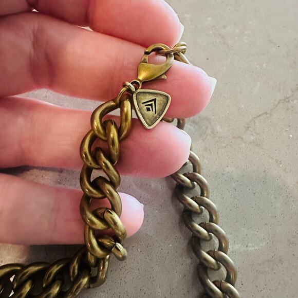 Silpada Crystal Bead Brass Chain Statement Necklace with Pyrite - Picture 7 of 8